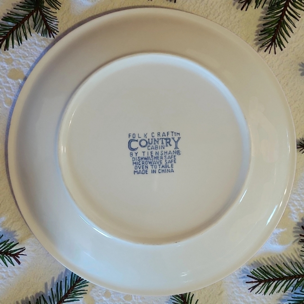Vtg Folk Craft Country Cabin Tienshan Dinner Plate 10.5" - Picture 2 of 2